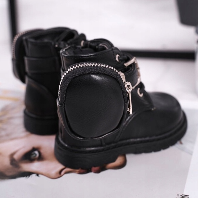 Botas femininas de inverno com uma bolsa preta preto 3