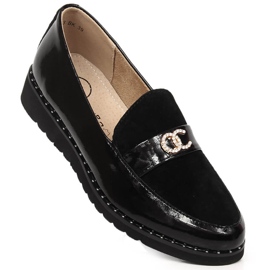 Sapatos de mulher em pele com zircões Filippo DP1515/23 preto 1 Sapatos de mulher em pele com zircões Filippo DP1515/23 preto 1