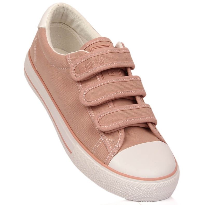 Tênis feminino com velcro rosa Big Star LL274A200 2