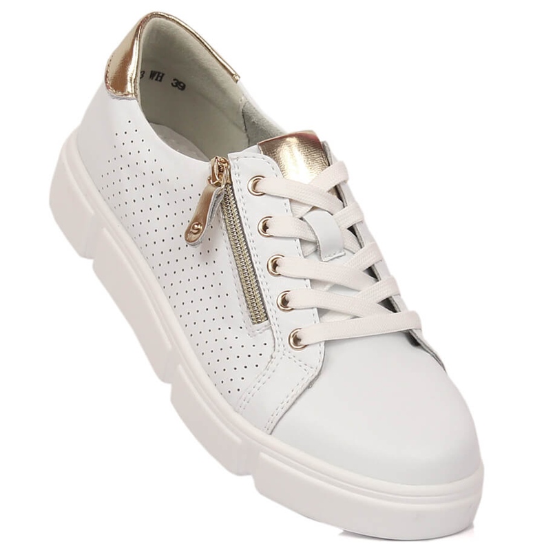 Sapatos de mulher em pele com plataforma branco Filippo DP4528/23 1