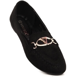 Mocassins pretos de camurça de mulher Vinceza 2227 1