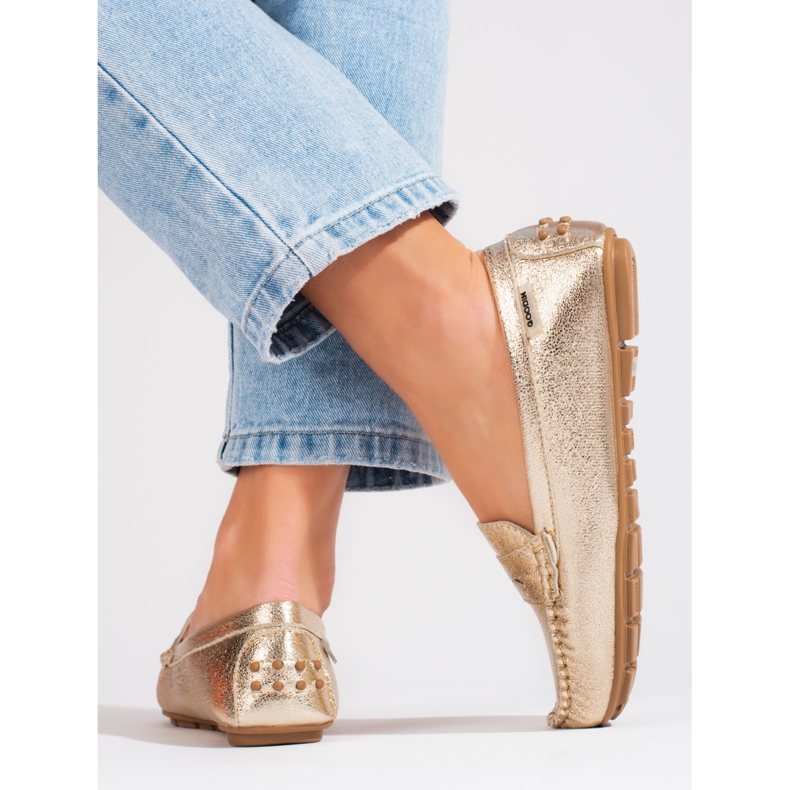 Goodin Confortáveis ​​mocassins dourados para mulher Shelovet 2