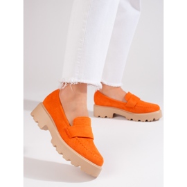 Sapatos de mulher Vinceza em camurça laranja 1