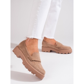 Sapatos de mulher Vinceza em camurça bege 1