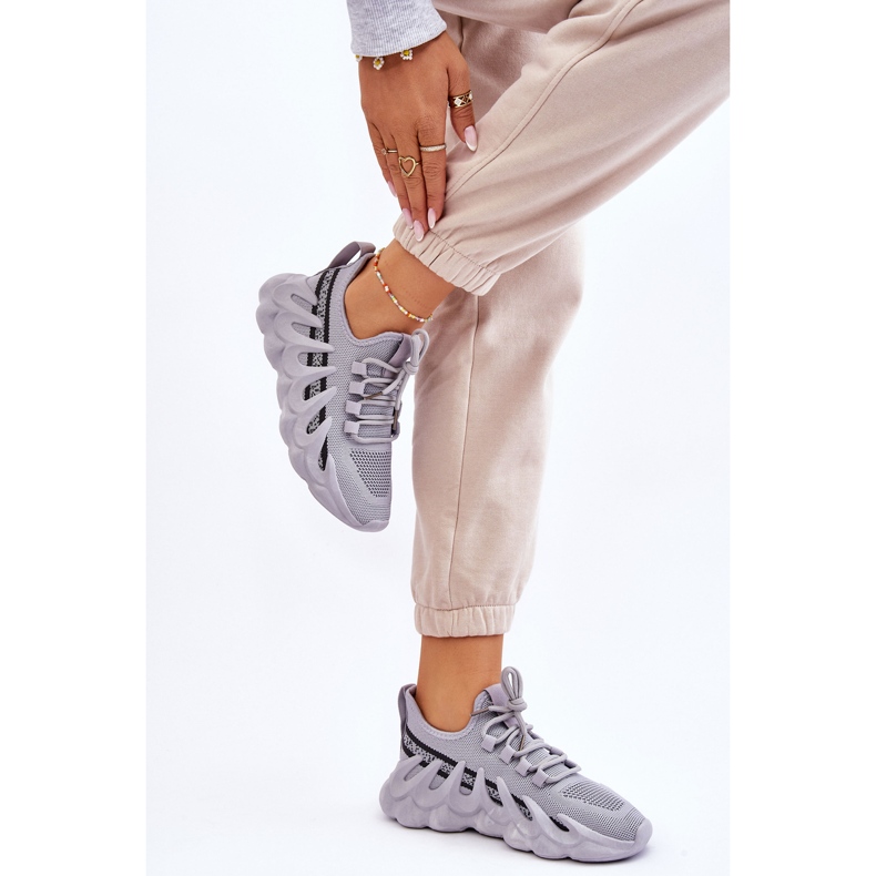 PG1 Moda feminina tênis meia cinza Daxo 2