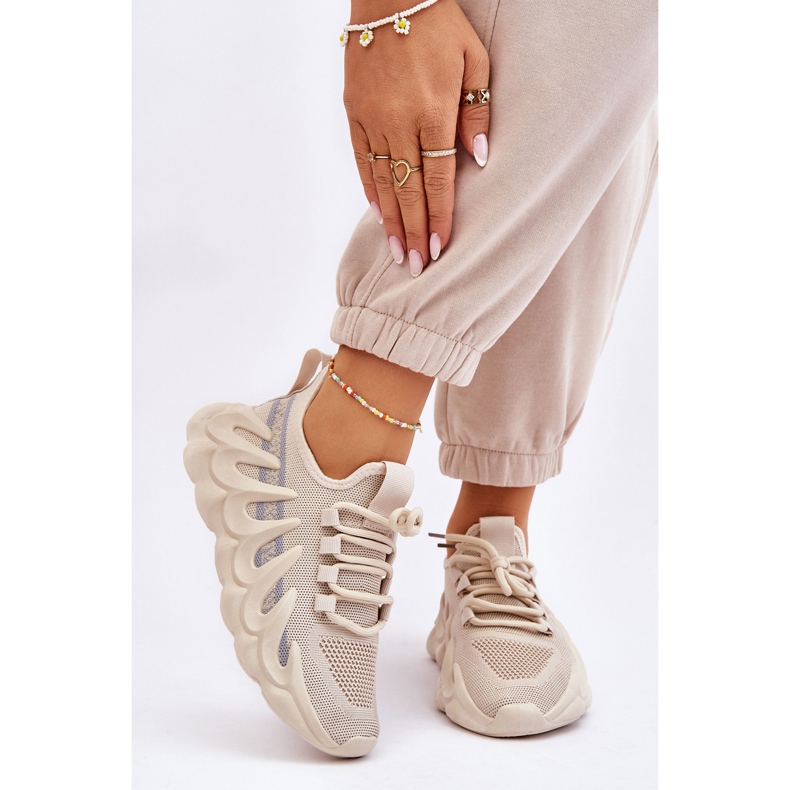 PG1 Tênis Meia da Moda Feminino Bege Daxo 1