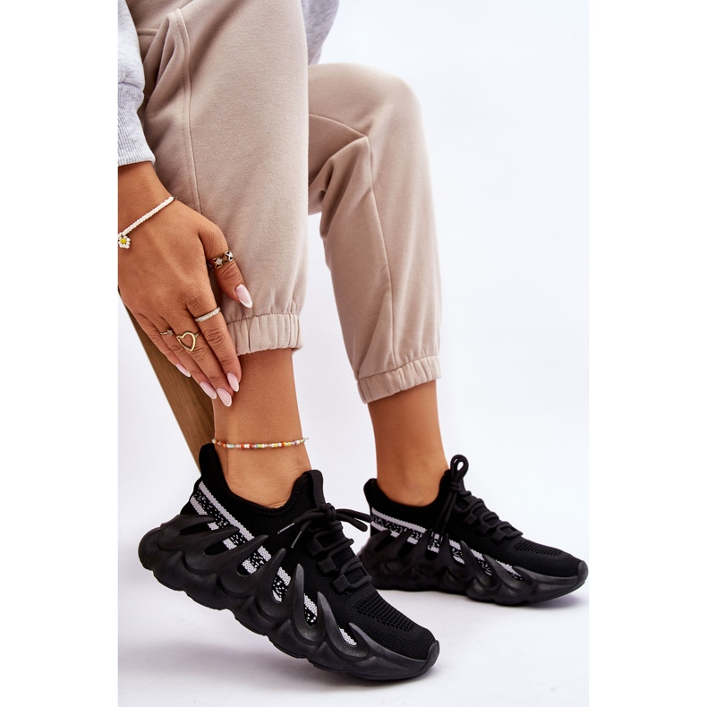 PG1 Tênis meia da moda feminino preto Daxo 2