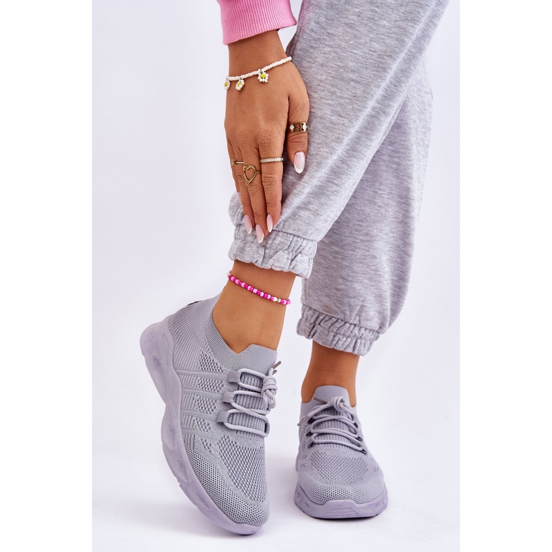 Tênis esportivo feminino sem cadarço cinza Ellison 1