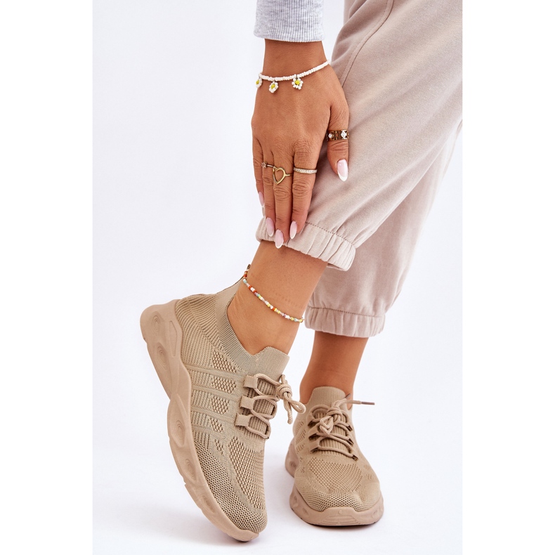 PG1 Tênis esportivo feminino sem cadarço Ellison bege 1