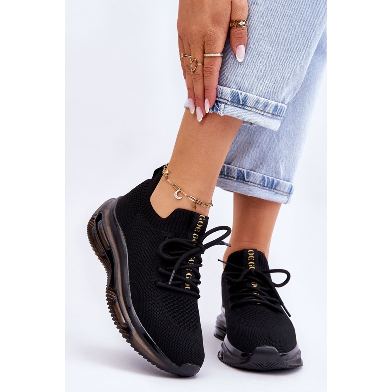 Sapato meia sem cadarço feminino GOE JJ2N4080 preto 1