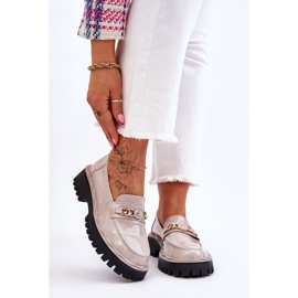 S.Barski Mocassim plataforma laqueado cinza claro Ronin 2