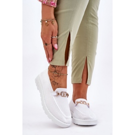 Tênis feminino sem cadarço Alena com enfeite branco 1