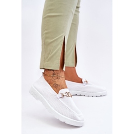 Tênis feminino sem cadarço Alena com enfeite branco 2