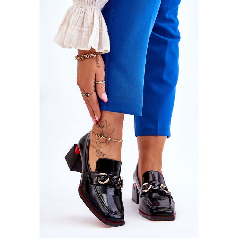 S.Barski Bombas confortáveis ​​de salto baixo pretas Valenti preto 1