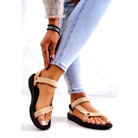 Sandálias esportivas femininas em camurça bege 2