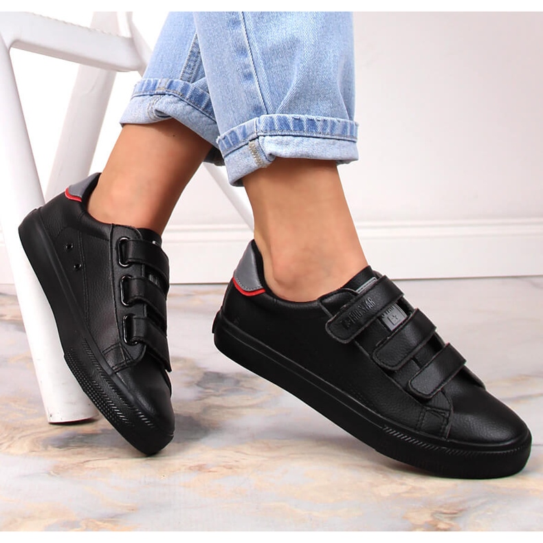 Tênis Big Star LL274A208 preto couro ecológico com velcro 1