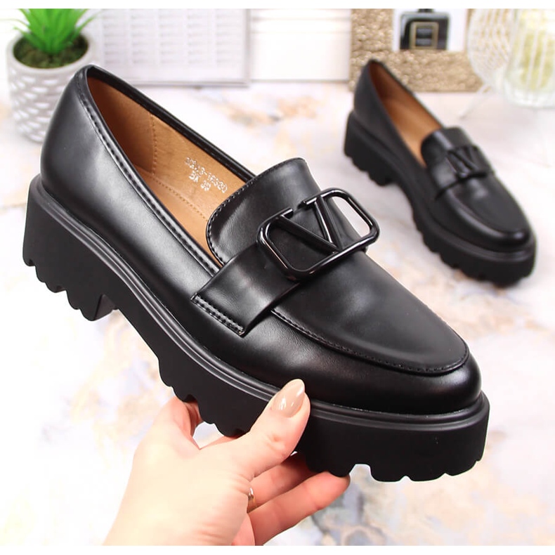 Sapatos de salto alto e plataforma pretos de mulher Vinceza 16380 1