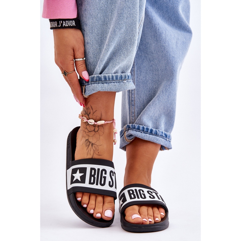 Chinelos femininos clássicos Big Star LL274739 preto 1