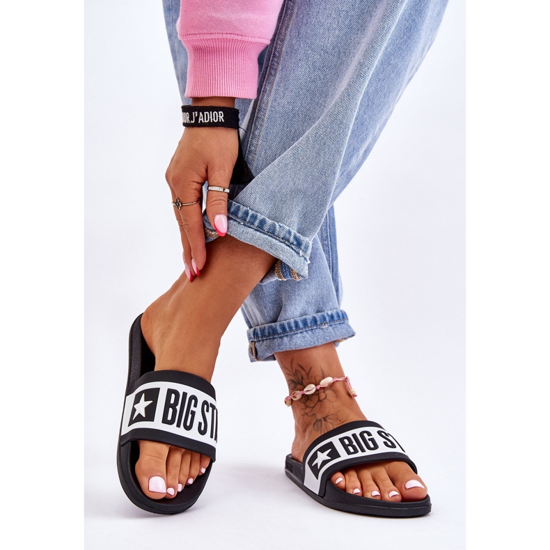 Chinelos femininos clássicos Big Star LL274739 preto 2