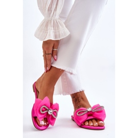 PS1 Chinelos Femininos com Laço e Strass Fúcsia Jolene rosa 2 PS1 Chinelos Femininos com Laço e Strass Fúcsia Jolene rosa 2