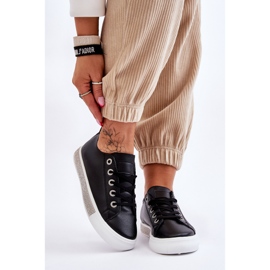 Tênis feminino baixo com jatos preto e branco Demira 1