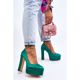 BM Bombas da moda em um salto alto Green Hayden verde 2