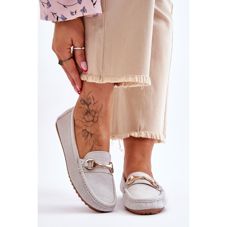 FC3 Mocassins de camurça clássicos com enfeites cinza Arla 1