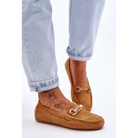 Mocassim clássico de camurça com enfeite de camelo Arla marrom 1