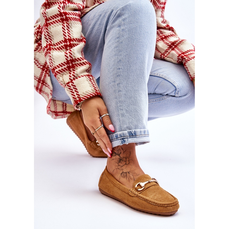 Mocassim clássico de camurça com enfeite de camelo Arla marrom 2