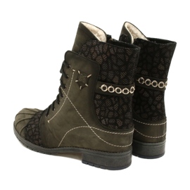 Botas quentes de couro feminino Maciejka Olive 03961-24 verde 5