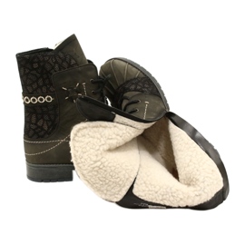 Botas quentes de couro feminino Maciejka Olive 03961-24 verde 6