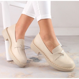 Mocassim Potocki SZ12002 com salto alto e plataforma bege 1