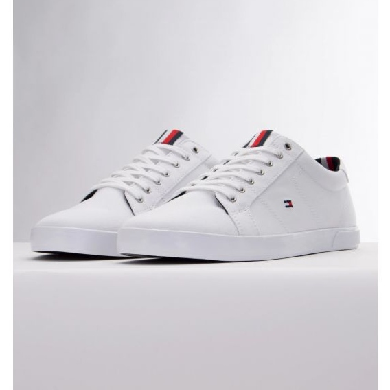 Tênis Tommy Hilfiger icônico de renda longa M FM0FM01536 0K4 branco 1