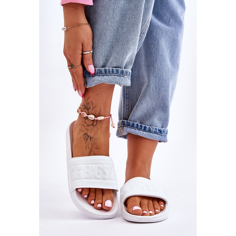 Chinelos femininos da moda Big Star LL274A159 branco 1