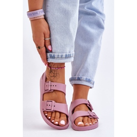 Sandália feminina leve Big Star LL274744 roxa tolet 1