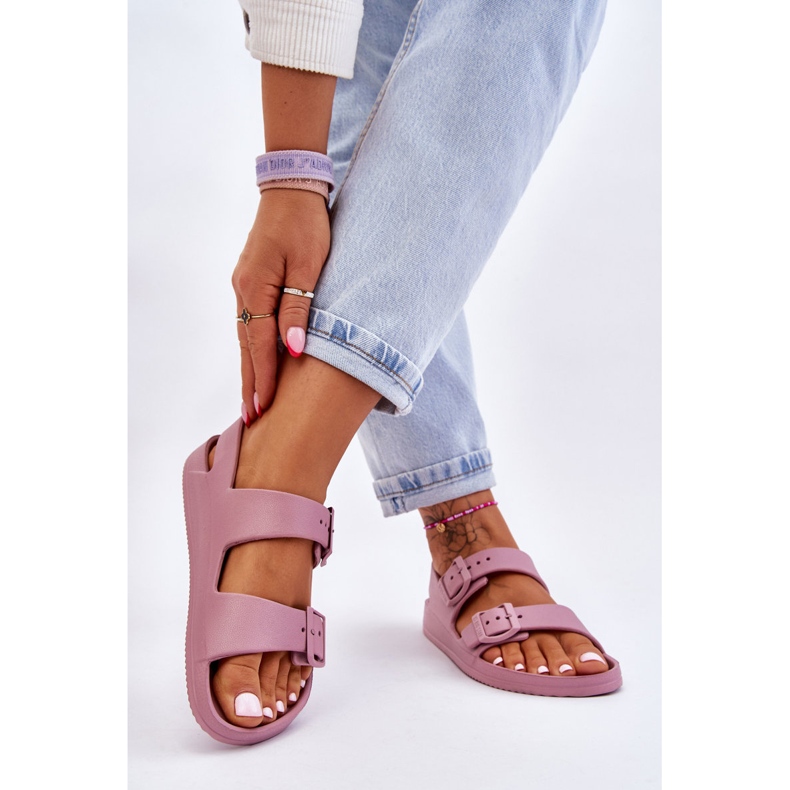 Sandália feminina leve Big Star LL274744 roxa tolet 2