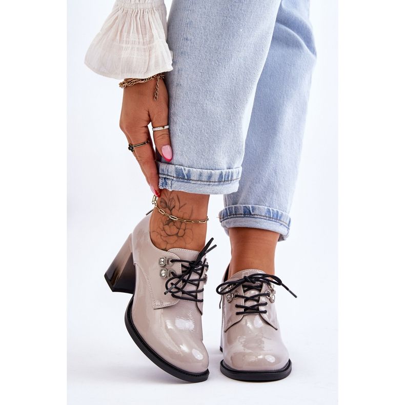 S.Barski Salto alto da moda cinza claro Darren 1