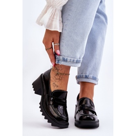 S.Barski Sapatos mocassim com salto patenteado Black Jay preto 1