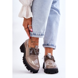 S.Barski Sapatos Laqueados com Ornamentos Cinza Keily 1