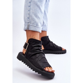 BM Sandália Feminina Adonis Bota Tornozelo Preta preto 1