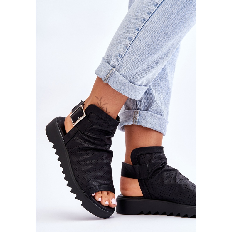 BM Sandália Feminina Adonis Bota Tornozelo Preta preto 2