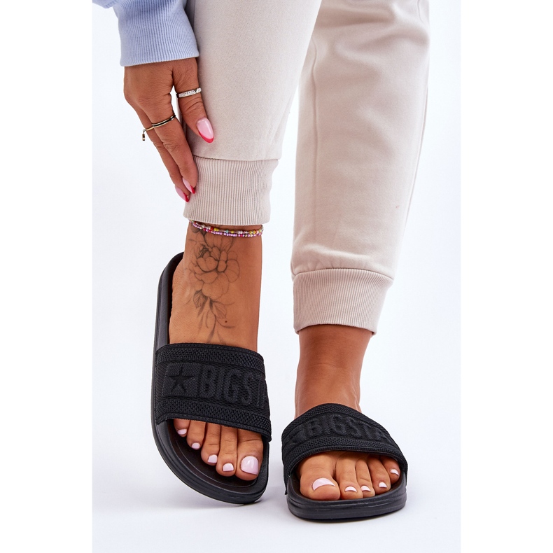 Chinelos femininos da moda Big Star LL274A158 preto 1