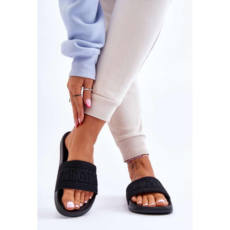 Chinelos femininos da moda Big Star LL274A158 preto 2