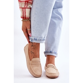 FC3 Mocassim Clássico Feminino de Camurça Bege Ivana 1