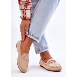 FC3 Mocassim Clássico Feminino de Camurça Bege Ivana 2