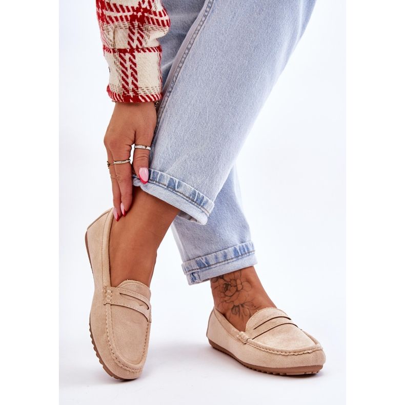 FC3 Mocassim Clássico Feminino de Camurça Bege Ivana 2