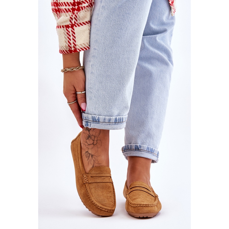 FC3 Mocassim Camel Ivana Camurça Clássico Feminino castanho 1