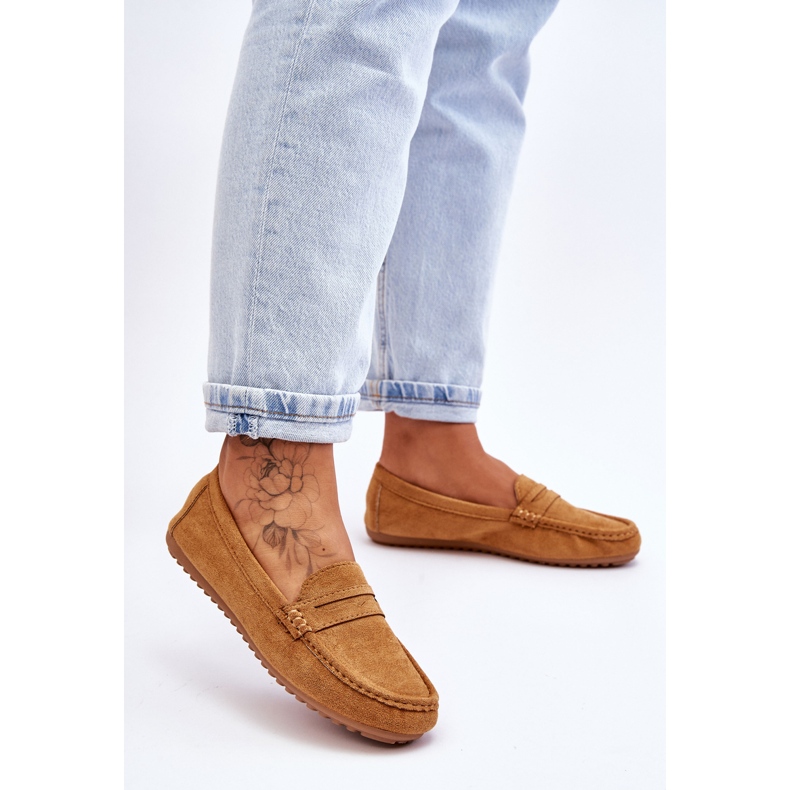FC3 Mocassim Camel Ivana Camurça Clássico Feminino castanho 2