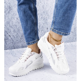 PA1 Tênis de salto branco e rosa Germain. prata 1