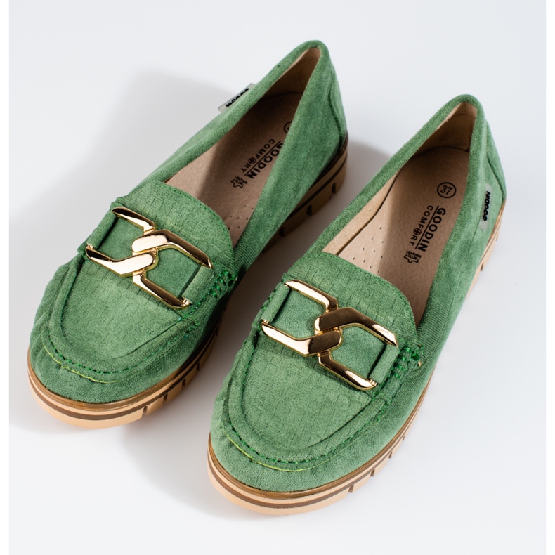 SHELOVET Mocassins de mulher em camurça Shelobvet verdes 1